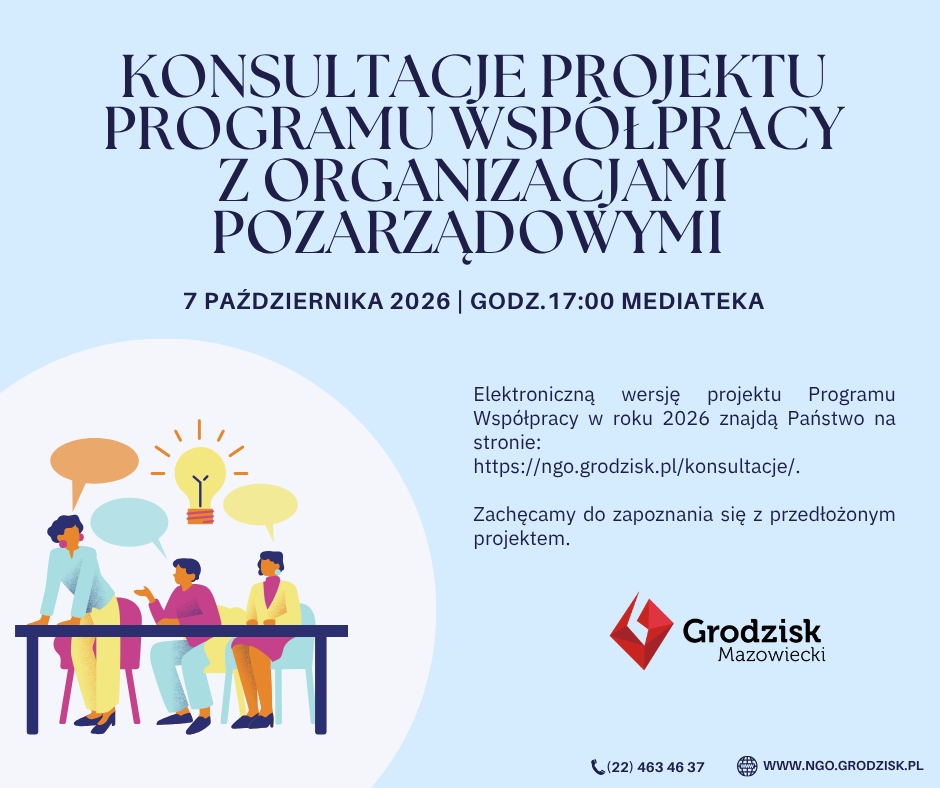 Spotkanie konsultacyjne projektu programu współpracy z organizacjami pozarządowymi w roku 2027